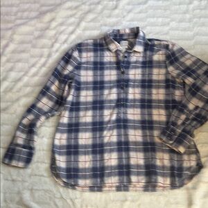 J. Crew Blue and White Plaid Women's Button Down Shirt